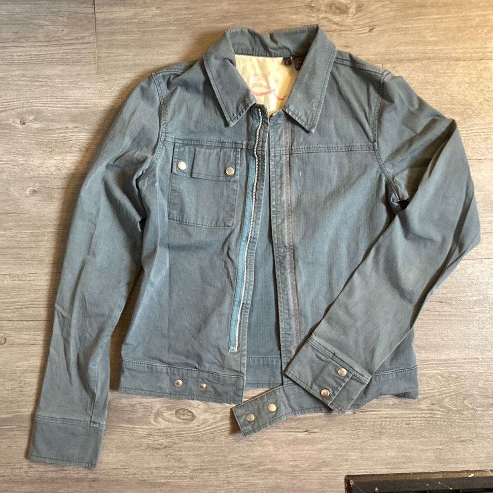 Women’s Faded Green Denim Styled Jacket